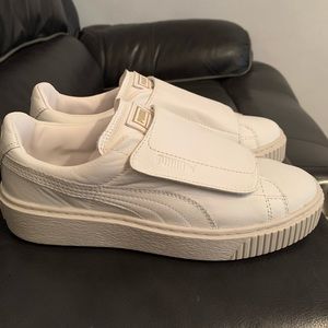 Puma leather strap sneakers